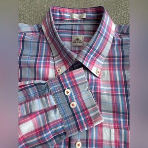 Peter Millar Men’s Plaid, Button Down Long Sleeve, Casual/Dress Shirt Size L